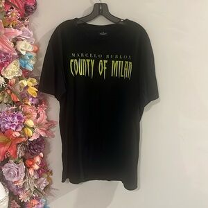 Black Graphic T-Shirt with Prints